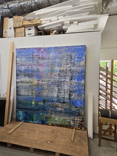 American Contemporary Art by Harry James Moody - Abstract SkyBlue with Grey No.6