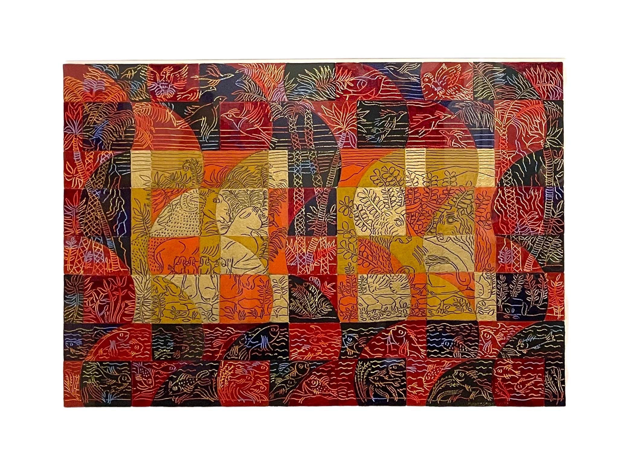 Harry Koursaros (1928-1986)
Reino de Paz, el Carnero, 1983
Enmarcado 34 X 45. hoja 25,5 X 37
Firmado a mano
Procedencia: Colección corporativa del Banco de Boston. Lleva etiqueta en el reverso.

Harry Koursaros, Artista, pintor, grabador y cineasta