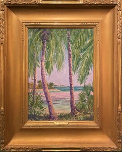 "Paesaggio delle Bermuda con palme", Harry Hoffman, Impressionismo americano