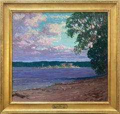'Early Morning River Landscape,' by Harry L. Hoffman, Oil on Canvas Painting