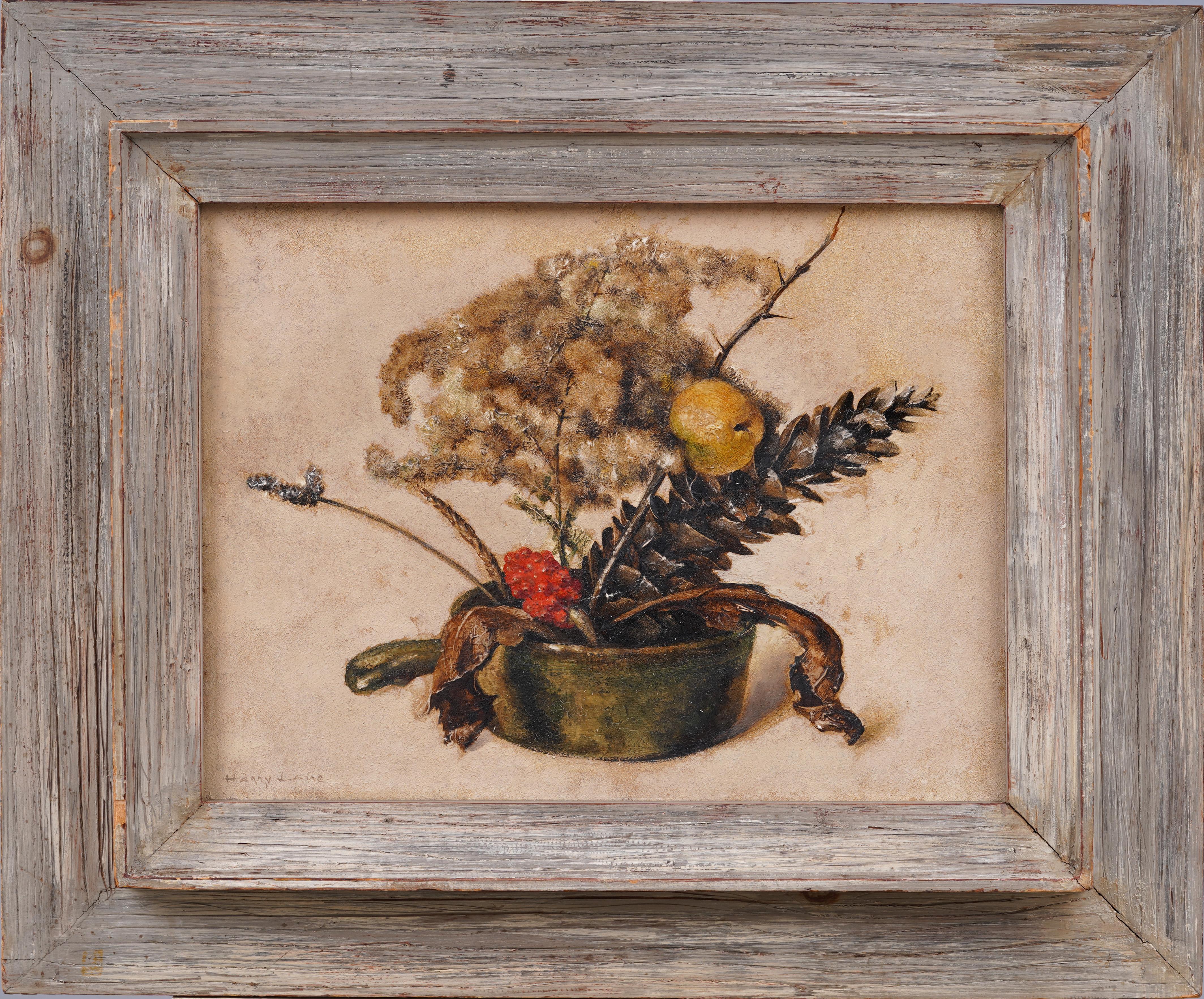 Really rare and well painted American still life by Harry Lane (1891 - 1973).  Oil on board.  Framed in a period modernist wood frame.  Signed.  Image size, 12 by 16 inches.  


Artist Bio

