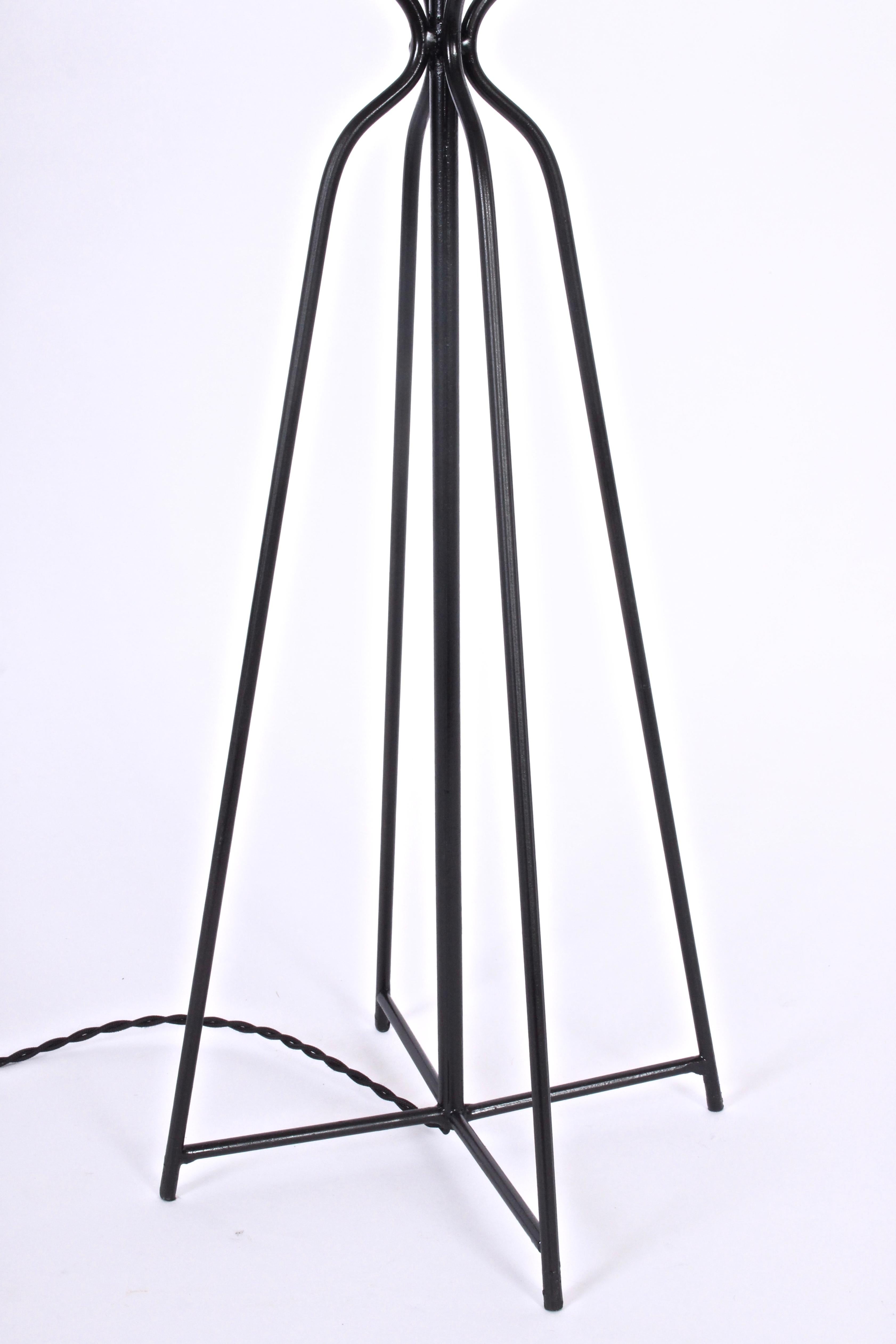 Mid-Century Modern Monumental Harry Lawenda for Kneedler-Fauchere Black Iron Table Lamp, C. 1950