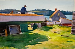 Boat Worker (New England landscape, New Hope Impressionist)
