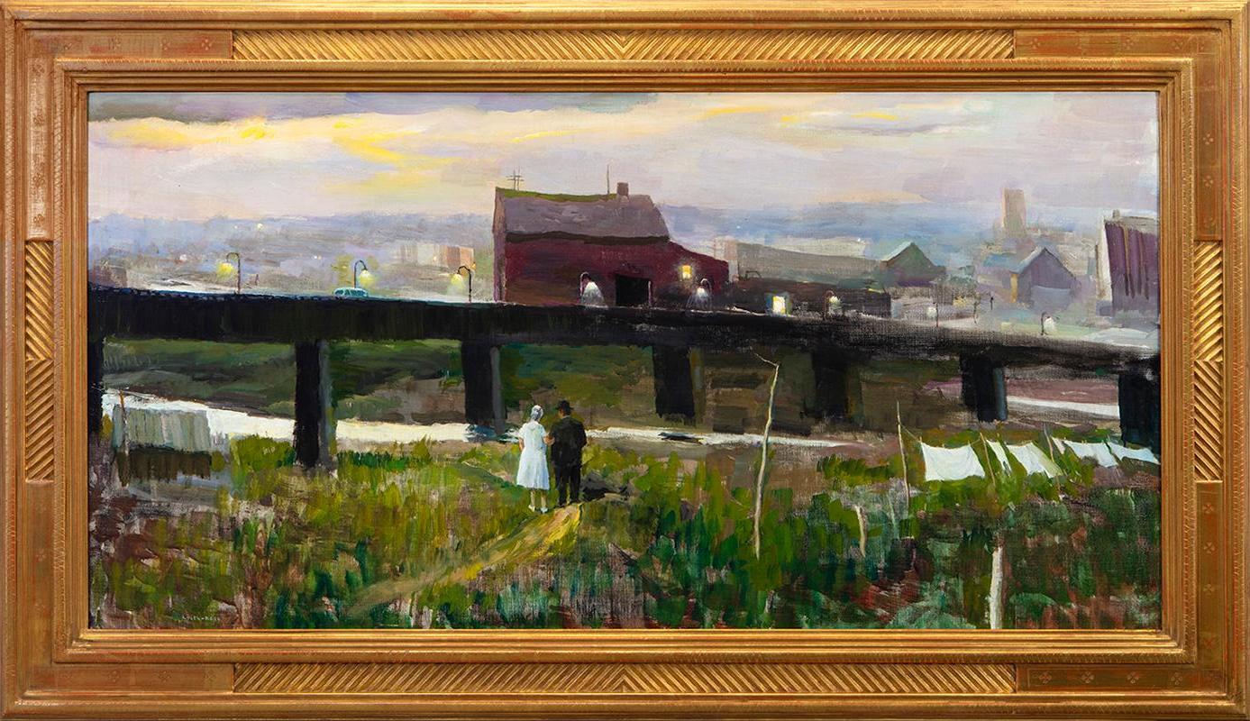 Landscape Painting Harry Leith-Ross - "Promenade en début de soirée
