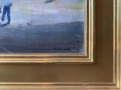 A Place in the Sun, American Impressionist, Urban Scene, 1970, Signed and Framed