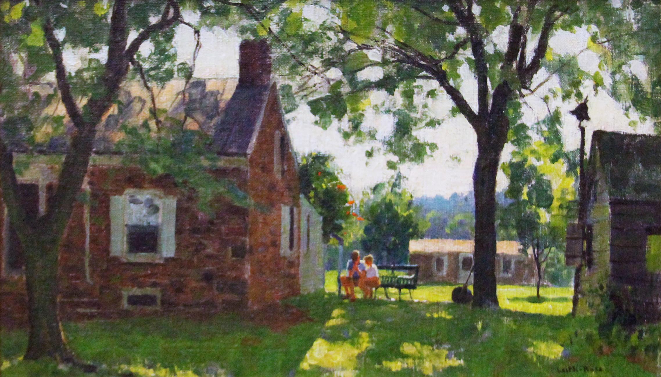 Harry Leith-Ross, Solebury Backyard, Oil on Canvas, ca. 1940's 1