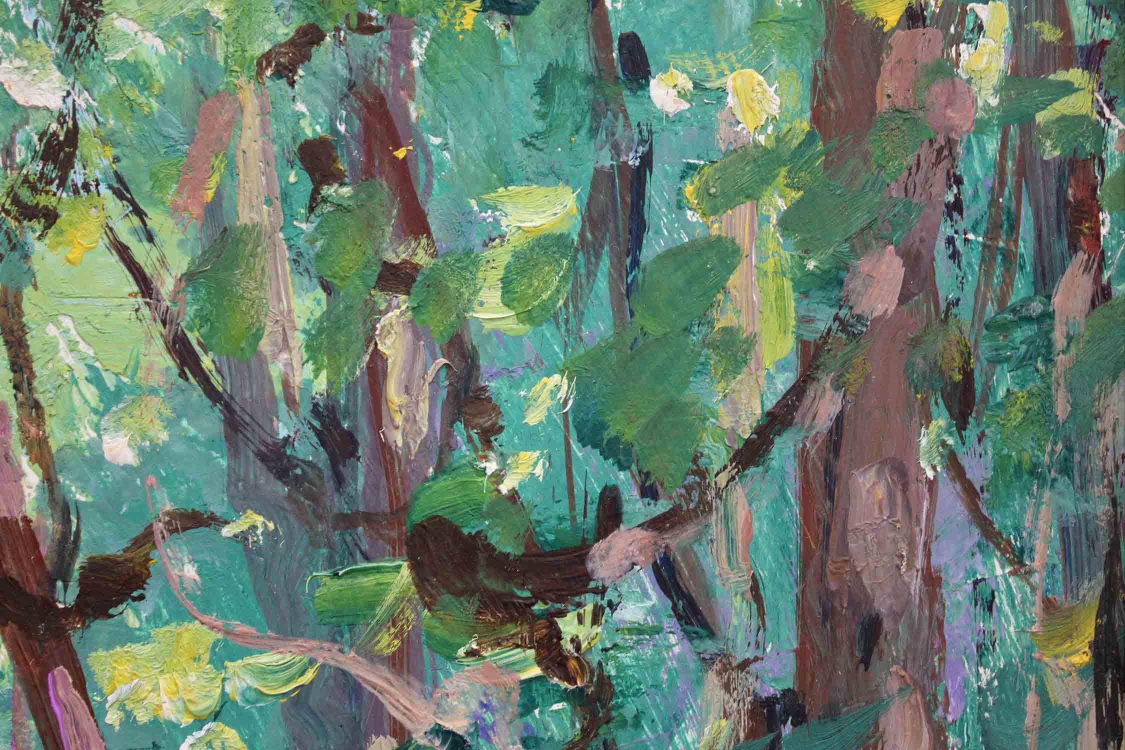 Impressionistisches Ölgemälde „A Trail in the Jungle – Kartabo, British Guiana“ im Angebot 1