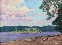 "Cayuni River, British Guiana" Impressionist Landscape Oil Painting on Board