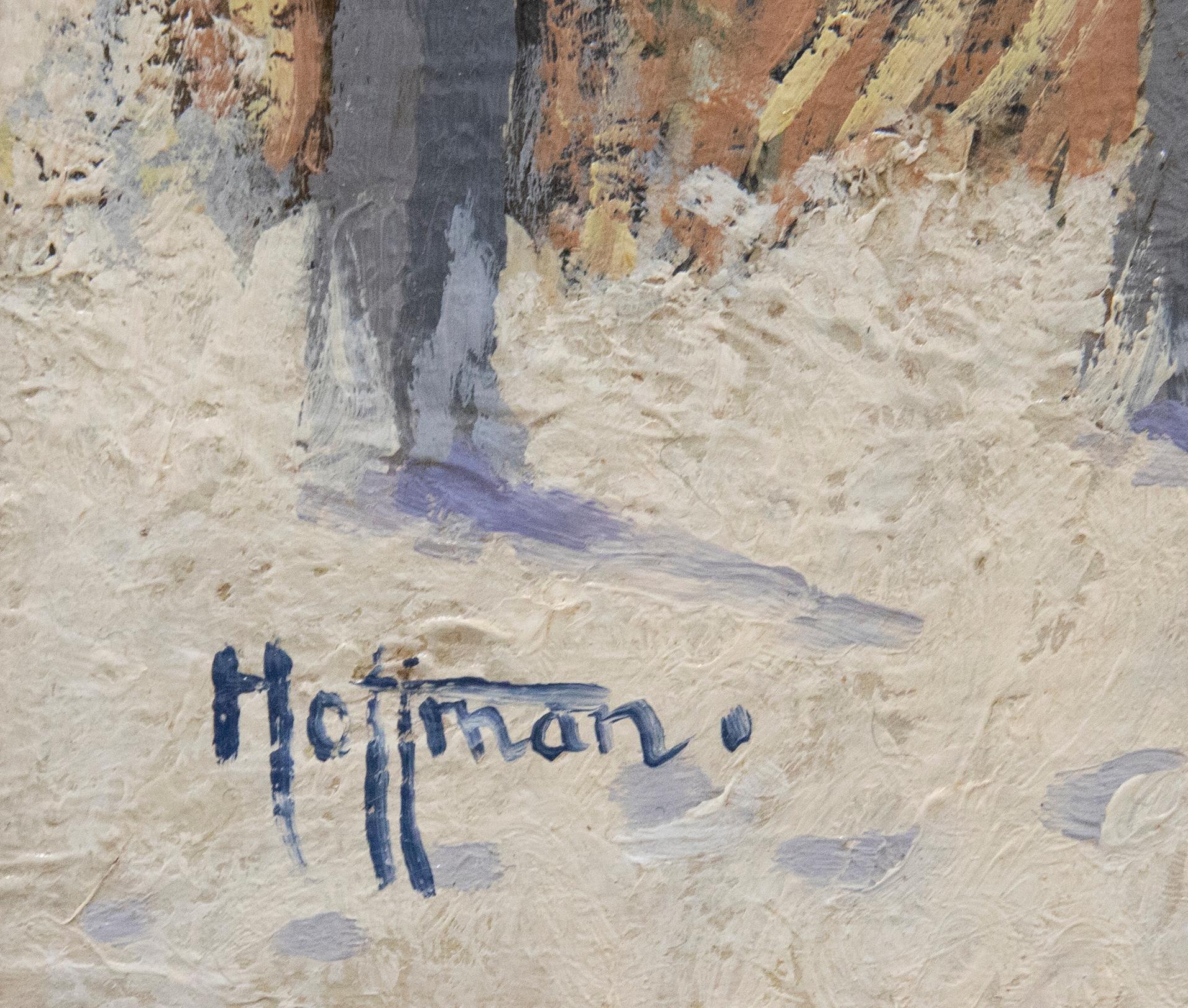 Harry Leslie Hoffman (1874-1966) - Huile du 20e siècle, Une promenade d'hiver en vente 4