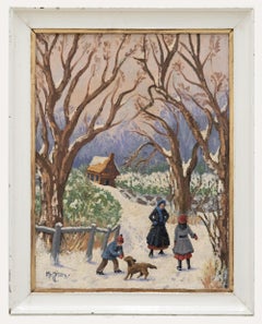 Harry Leslie Hoffman (1874-1966) – Ölgemälde, „A Winter's Walk“, 20. Jahrhundert