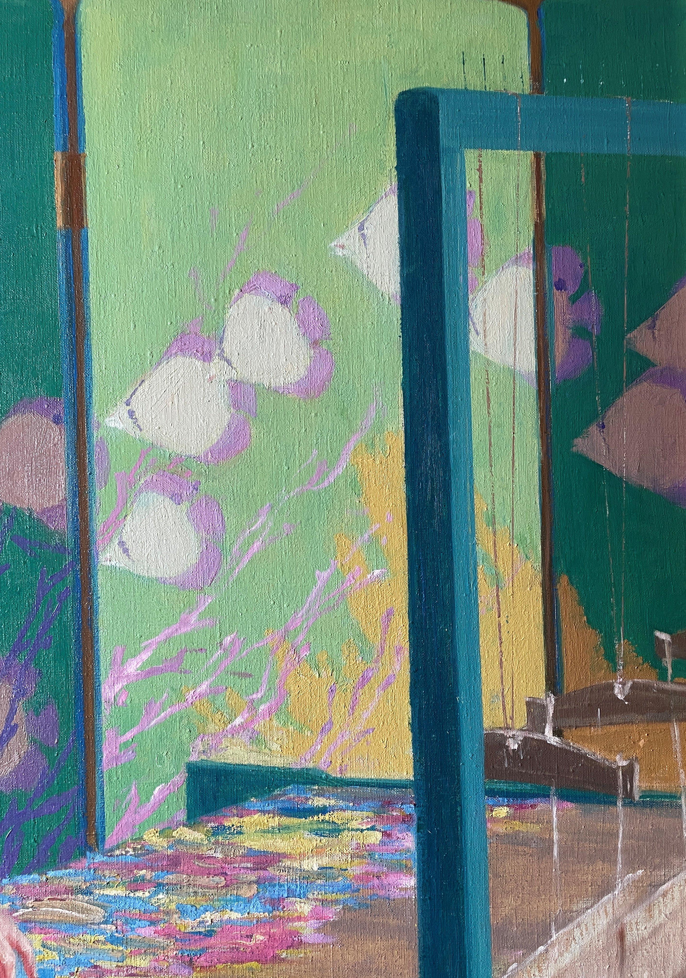 « The Artist's Wife at the Loom », Harry Hoffman, Bright American Impressionism en vente 1