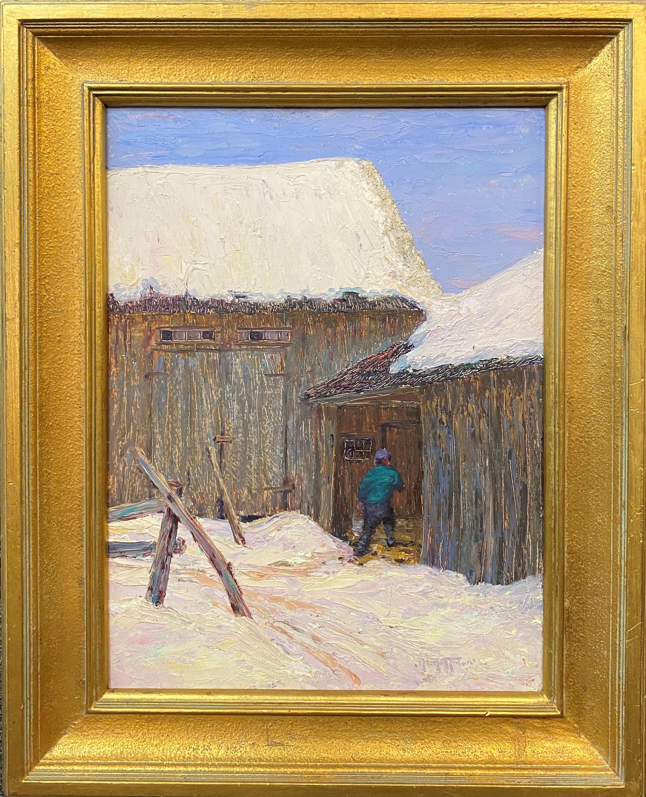 The Old Barn, Jackson - Art by Harry Leslie Hoffman