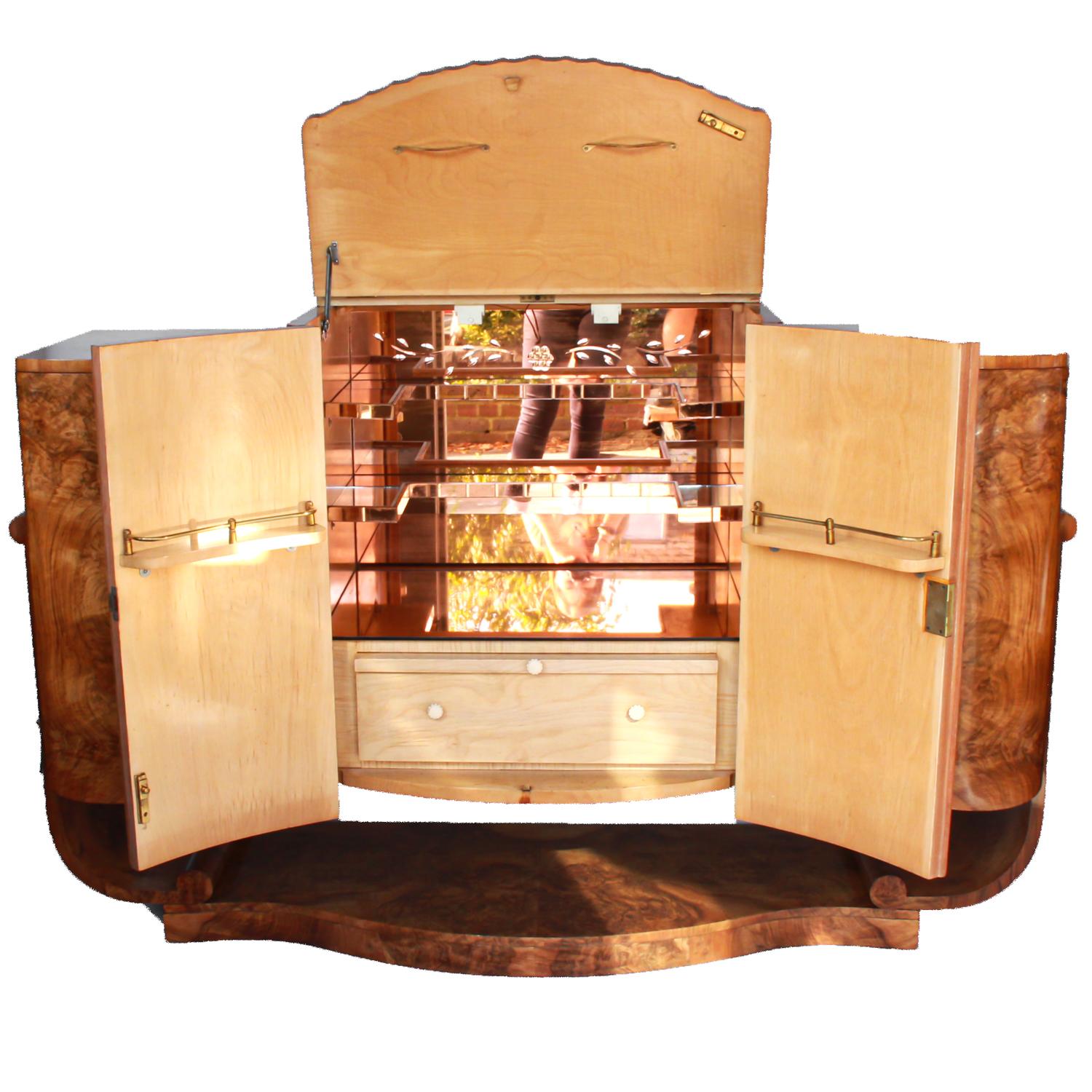 English Harry & Lou Epstein Art Deco Cocktail Sideboard