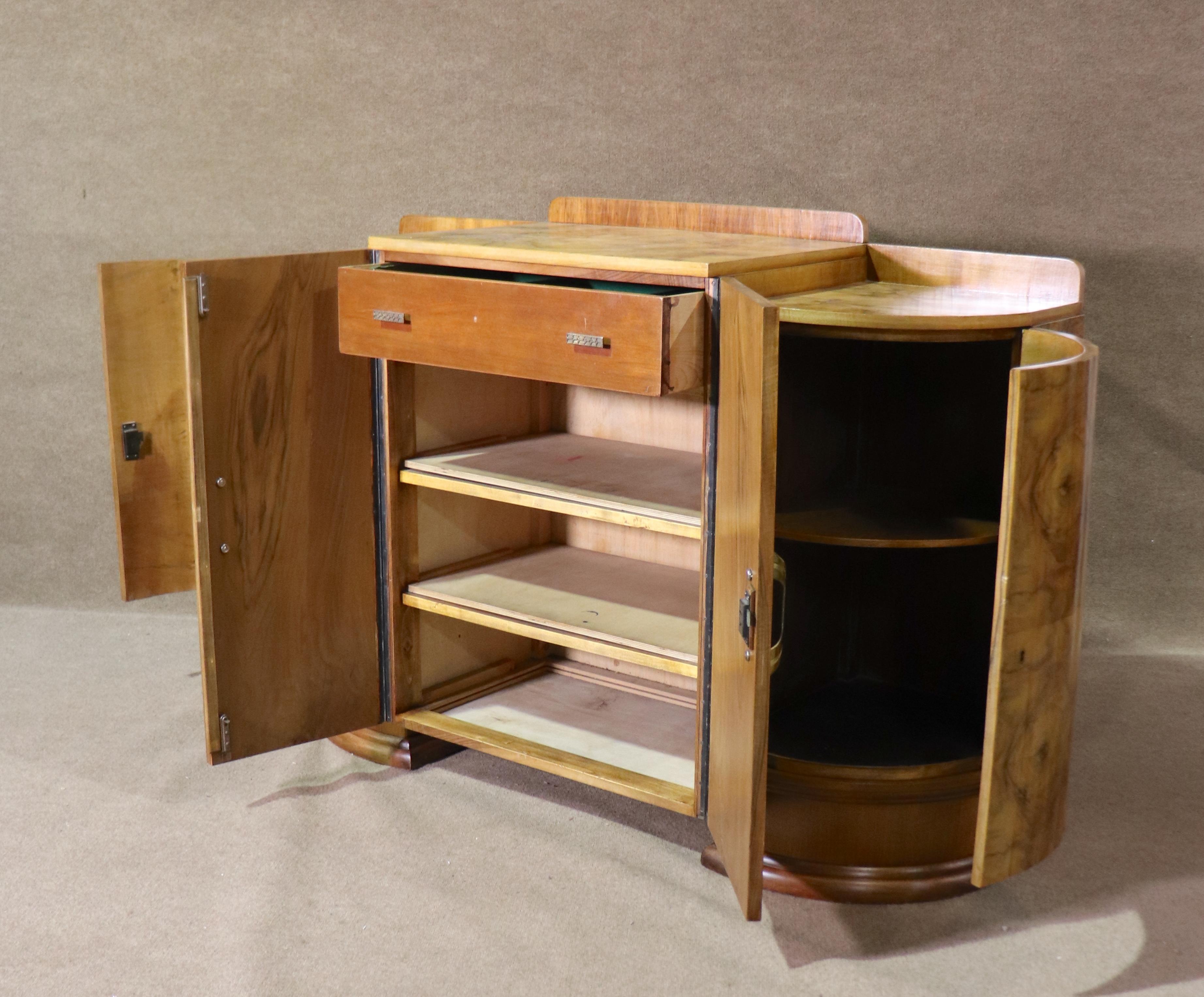 Art Deco Harry & Lou Epstein attr Burl Deco Cabinet For Sale