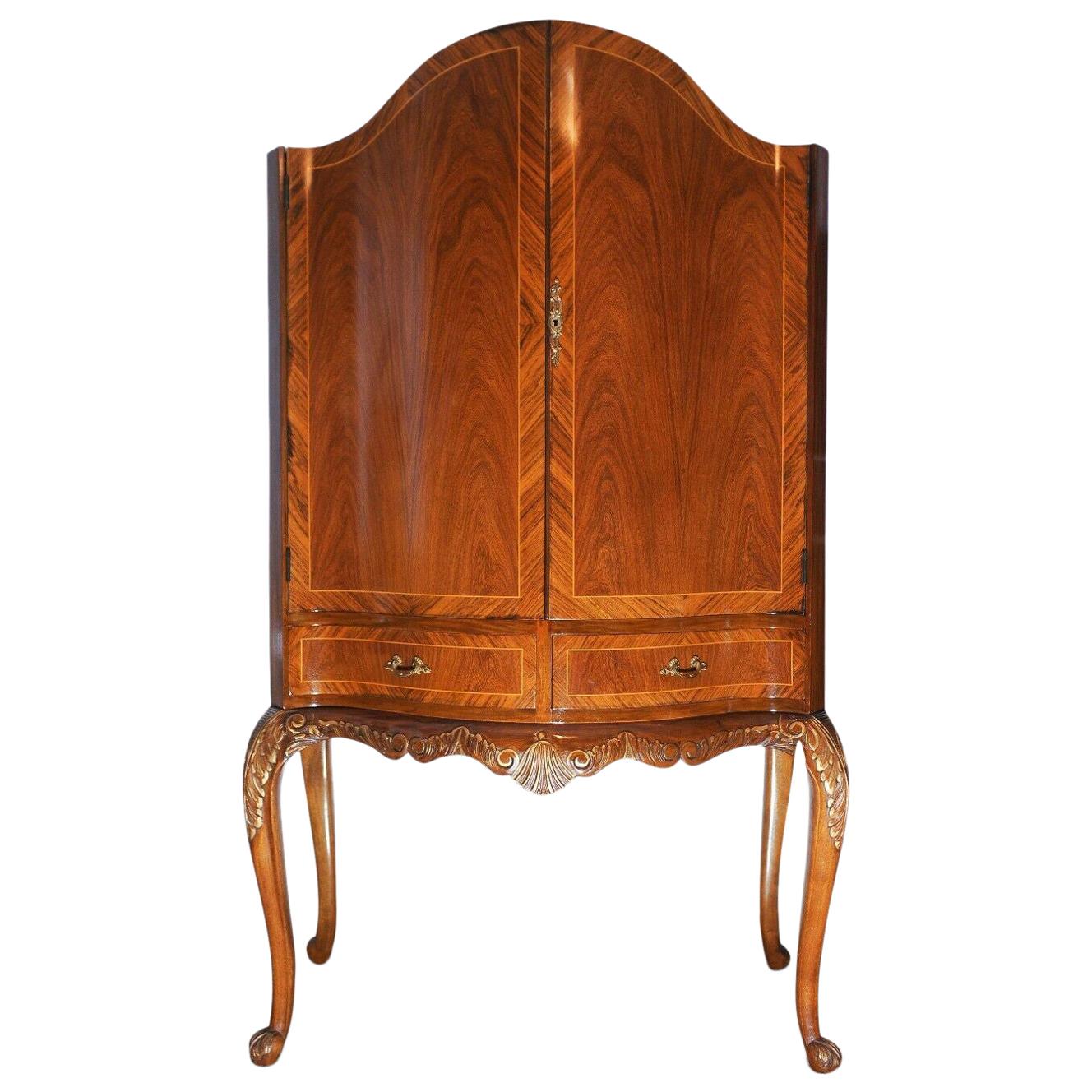 Harry & Lou Epstein British Custom Made Marquetry Exquisite Cocktail Cabinet For Sale