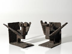 Serre-livres sculpturaux en forme d'oiseau en acier soudé de style brutaliste de Harry M Wasserman 1960