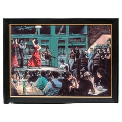 Used Harry McCormick 'Am., B.1942' Giclee On Canvas, Fado Performance in a Restaurant