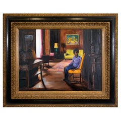 Harry McCormick Arts Club Signed Contemporary Realism Oil Painting Canvas Framed