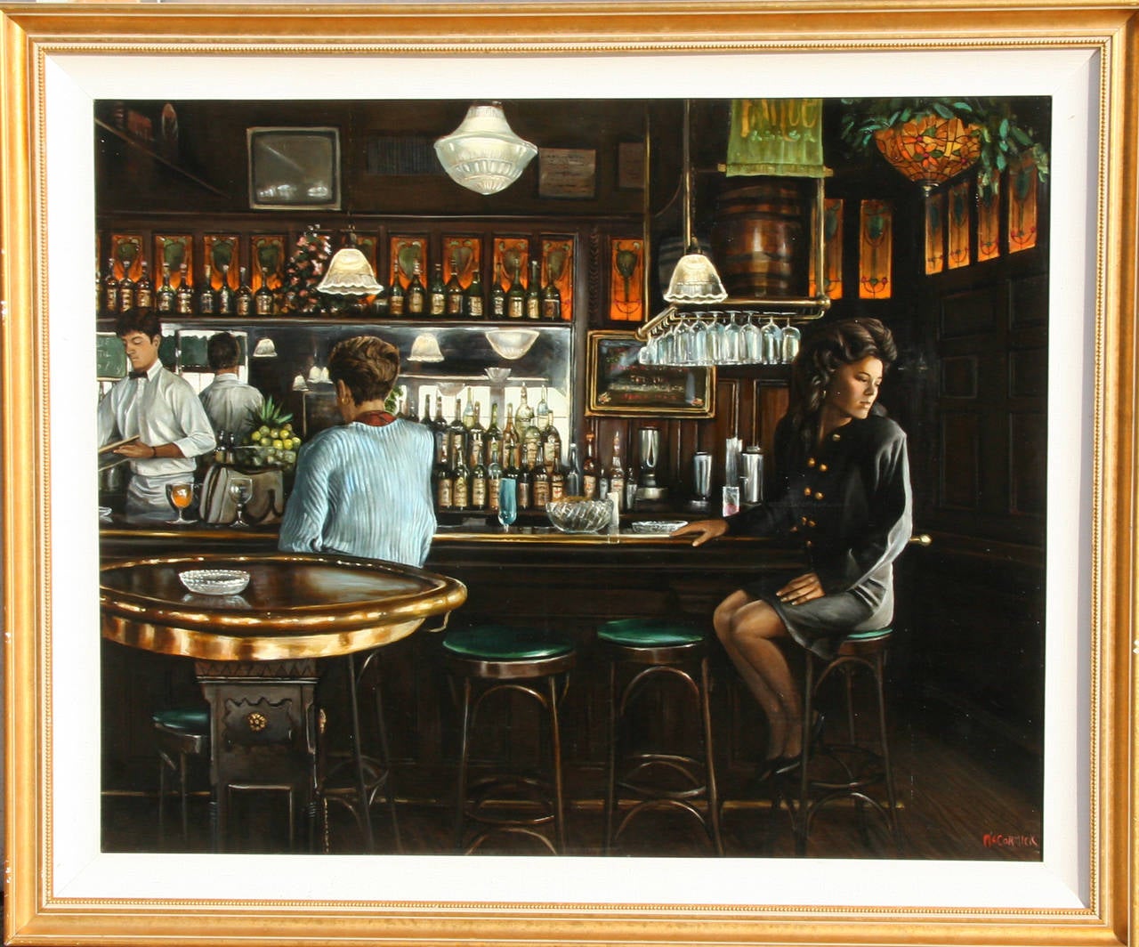 Interior Painting Harry McCormick - Downey's, peinture d'intérieur d'un restaurant par McCormick