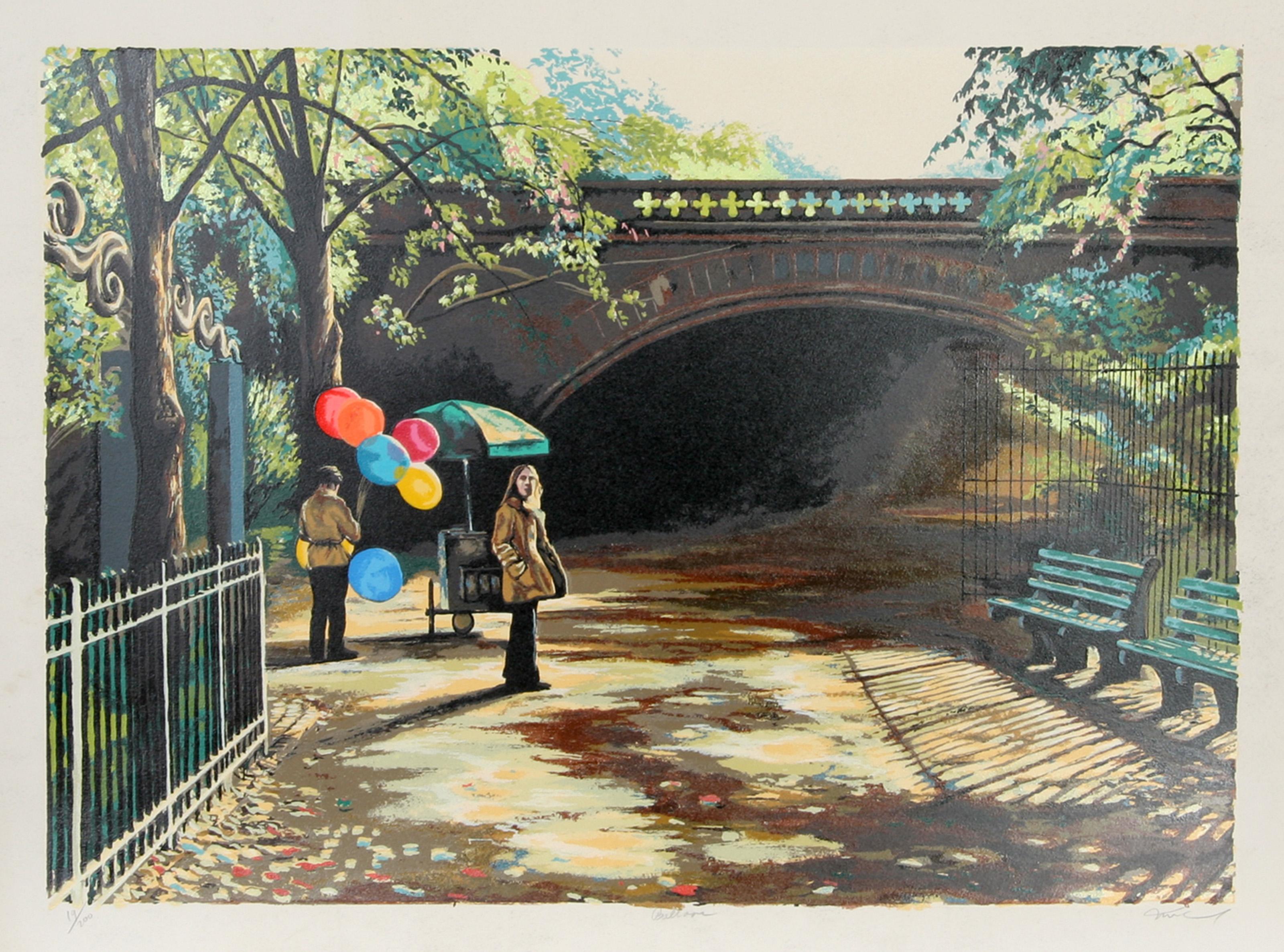 Harry McCormick, americano (1942 - ) - Palloncini a Central Park. Anno: circa 1990, Medium: Serigrafia, firmata e numerata a matita, Edizione: 19/200, Dimensioni: 22 in. x 29 in. (55,88 cm x 73,66 cm)