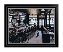 Harry McCormick Landmark Tavern Original Giclee On Canvas Modern Signed Bar Art