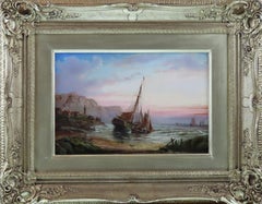 Pair of Original Oils on Canvas. HARRY MILLSON HUNT, "Evening off the Coast"
