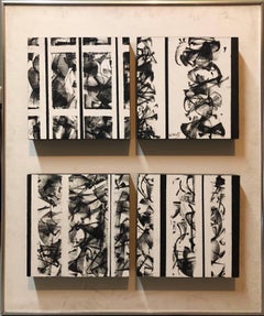 Abstract Expressionist Oil Painting Quadriptych WPA Chicago Jewish Artist