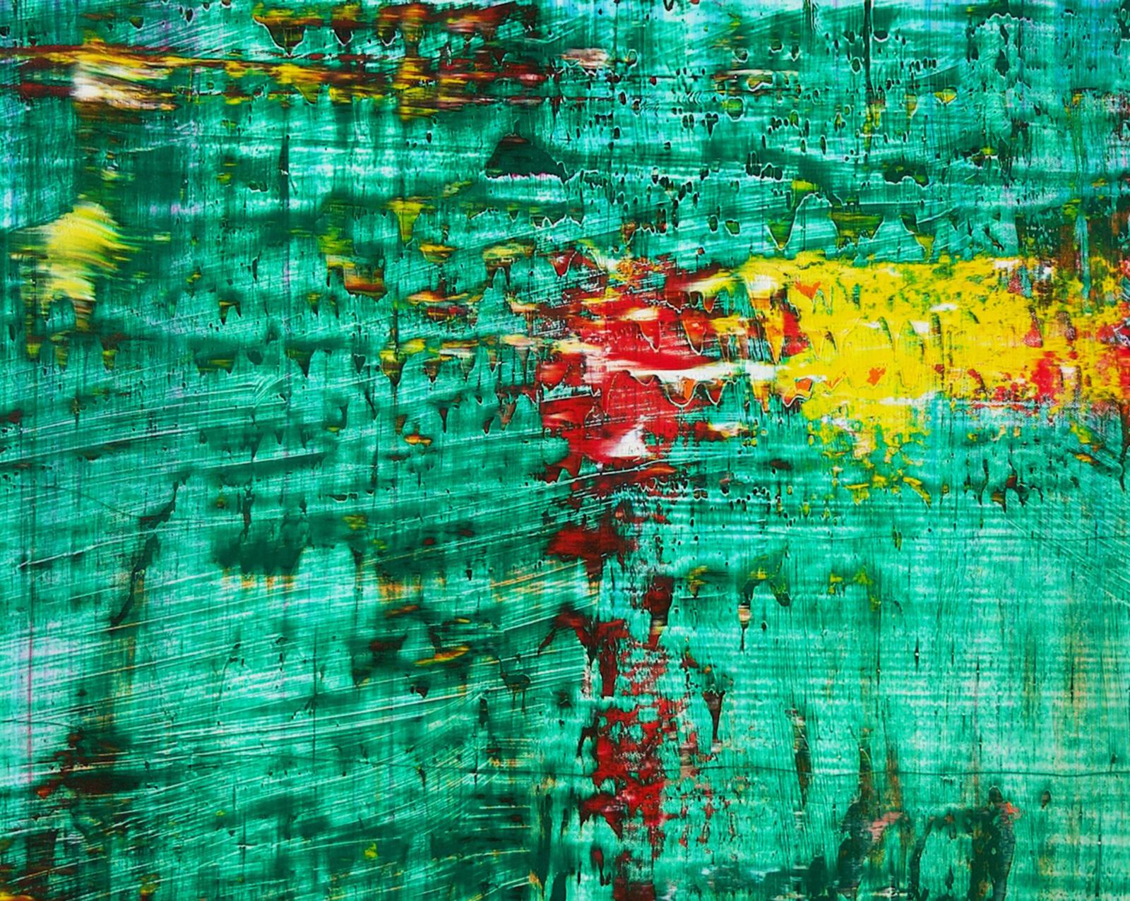 German Contemporary Art by Harry Moody - Abstract Green n°423 - Painting by Harry James Moody