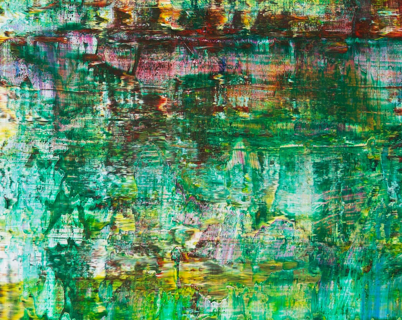 German Contemporary Art by Harry Moody - Abstract Green n°424 - Painting by Harry James Moody