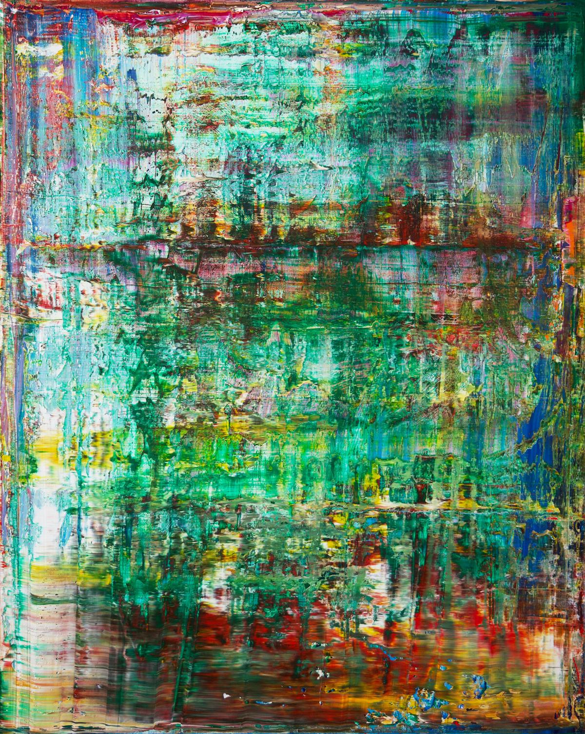 Abstract Painting Harry James Moody - Art contemporain allemand de Harry Moody - Abstract Green n°424