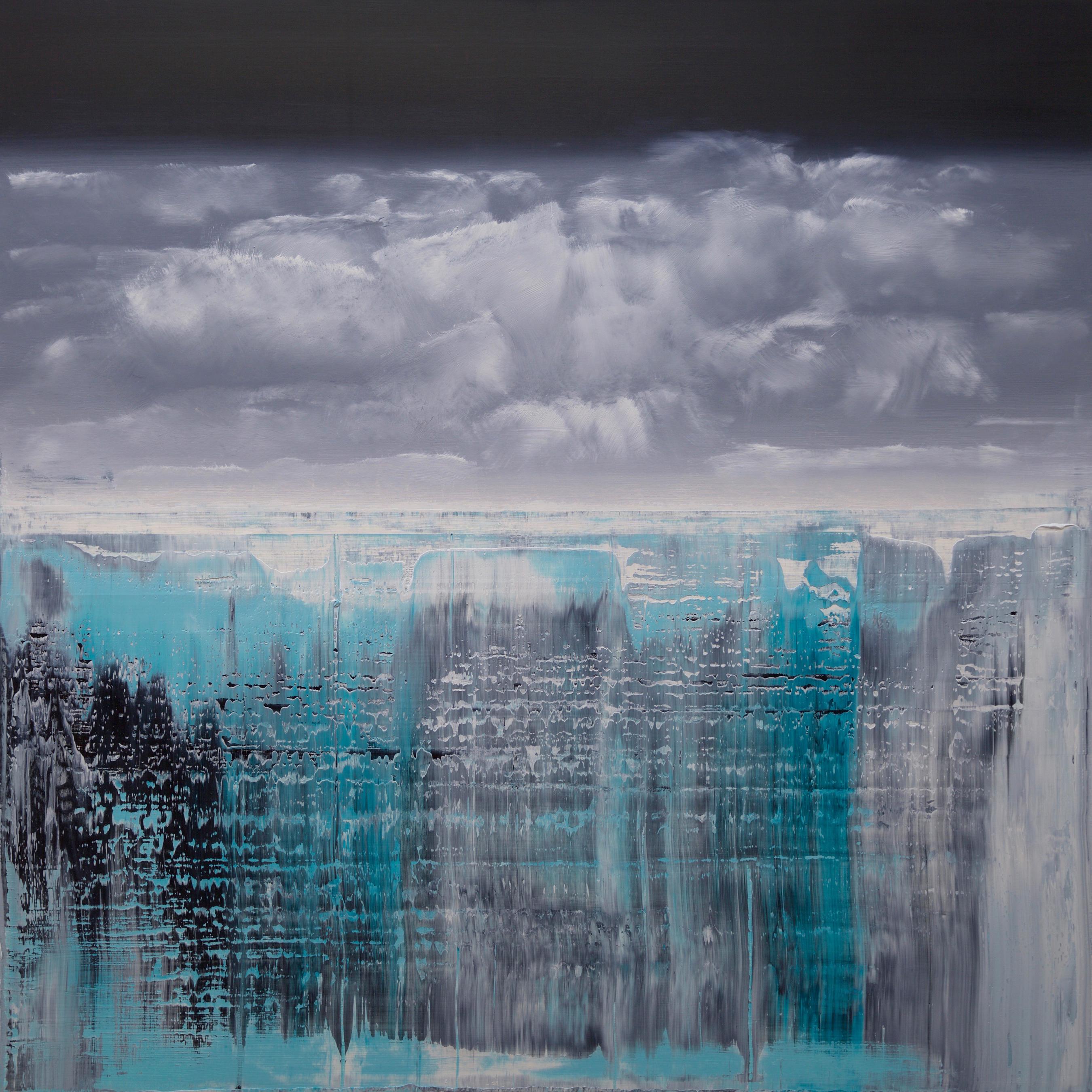 German Contemporary Art by Harry Moody - Abstract & Icebergs n°322 - Gray Abstract Painting by Harry James Moody