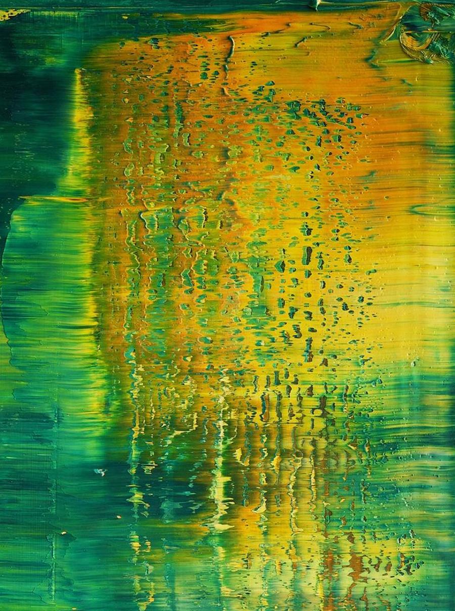 abstract with green #489 - Painting by Harry James Moody