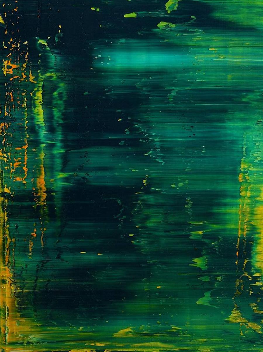 Affiche abstraite vert n° 489 - Abstrait Painting par Harry James Moody