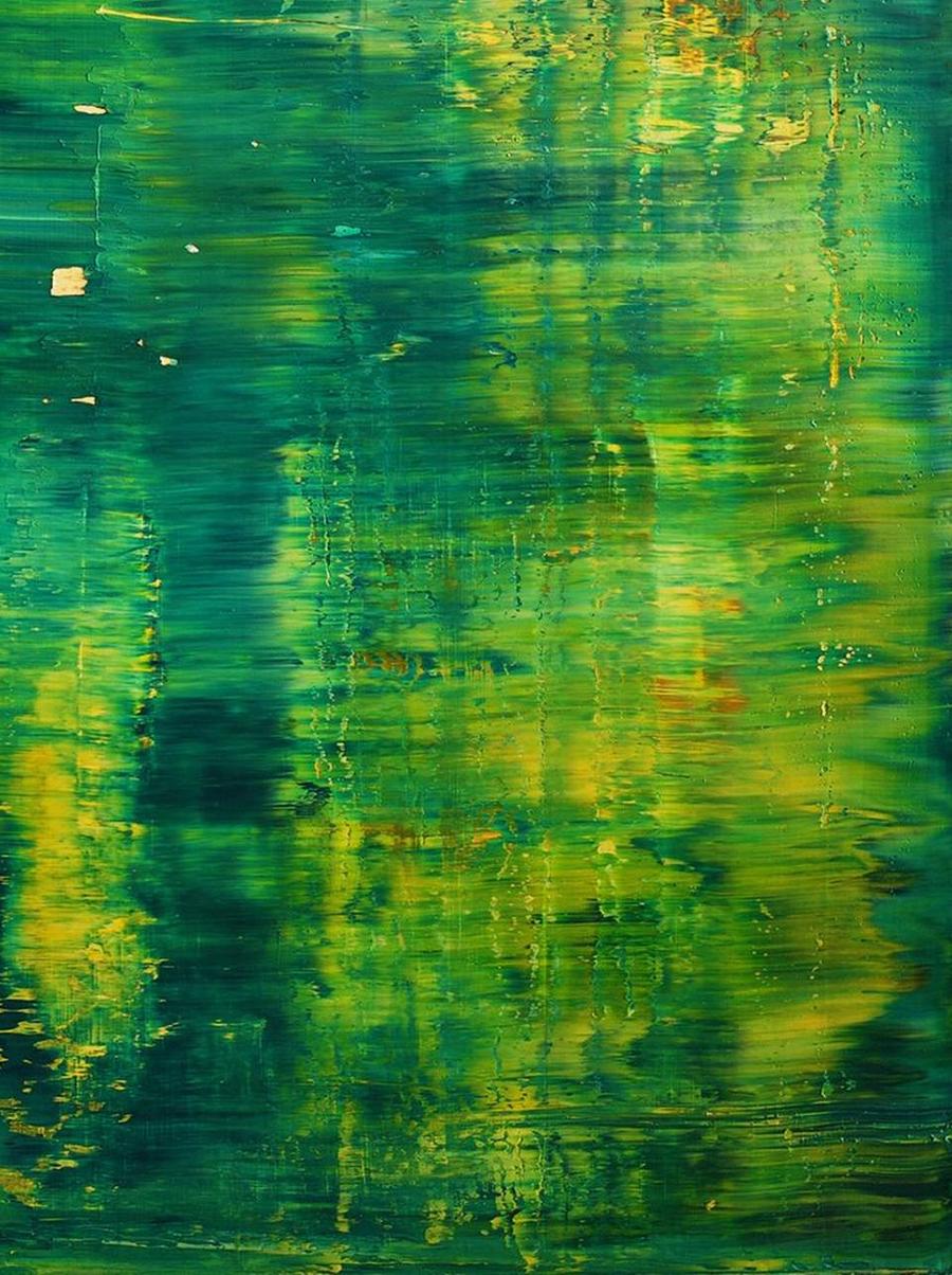 Affiche abstraite vert n° 489 - Vert Abstract Painting par Harry James Moody