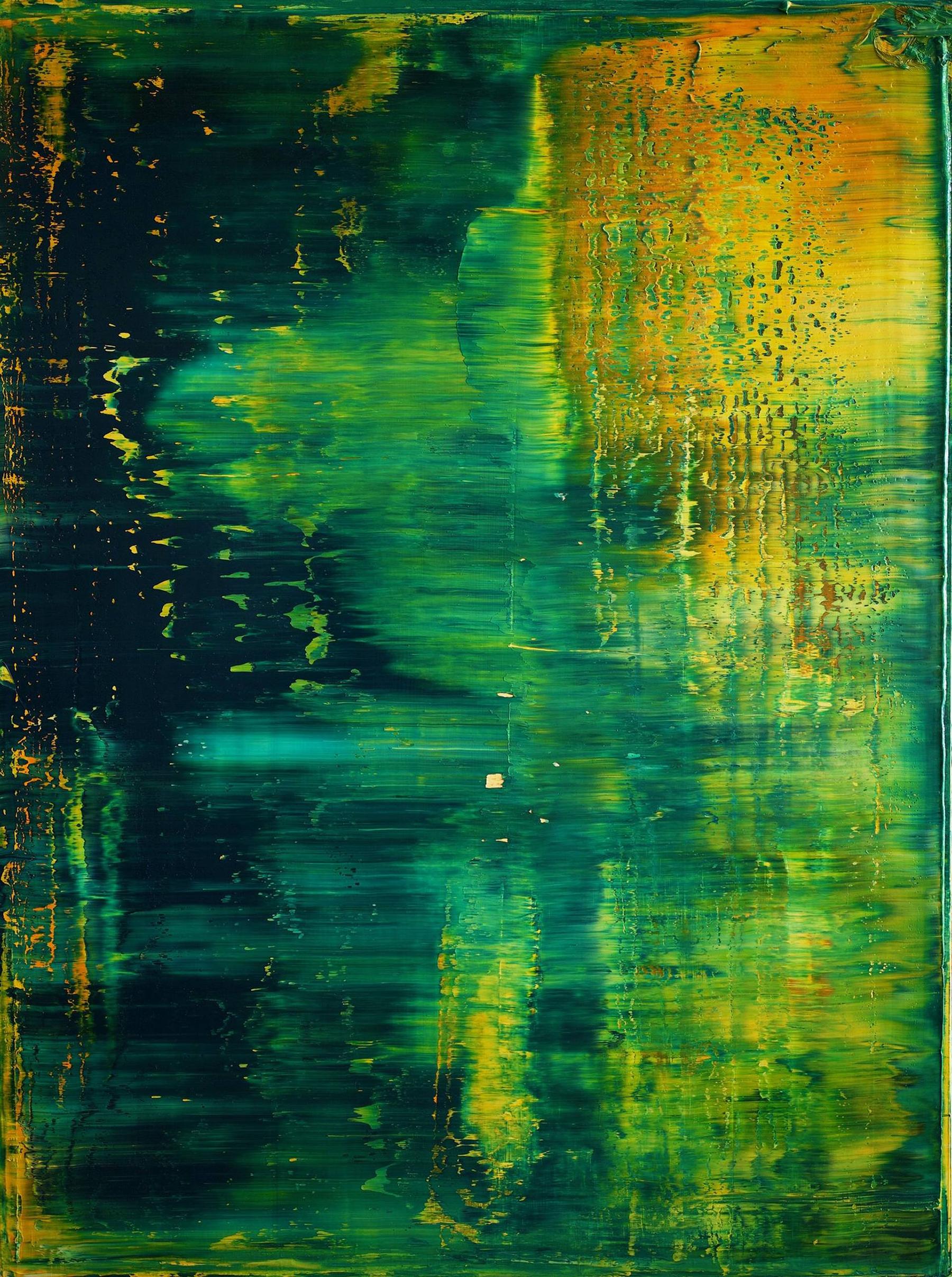 Abstract Painting Harry James Moody - Affiche abstraite vert n° 489
