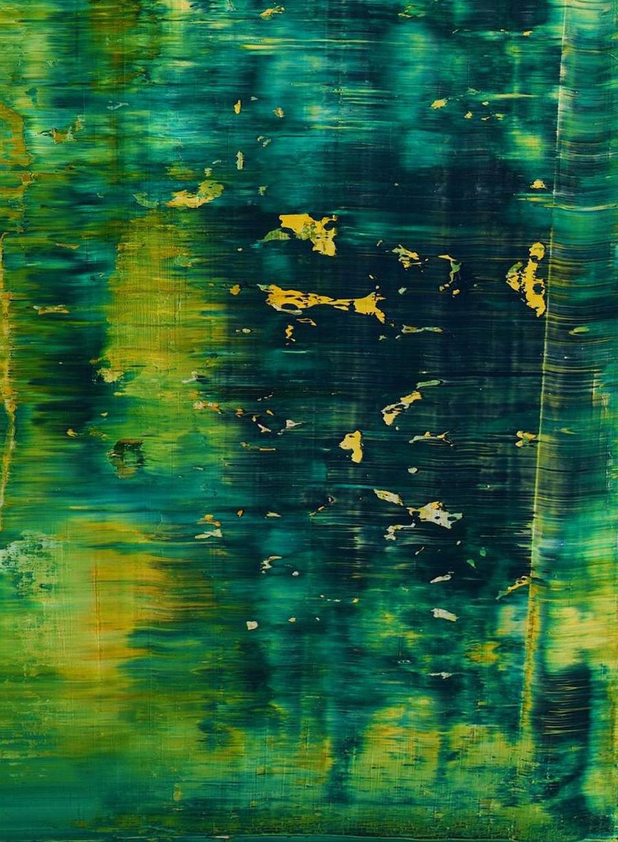 abstract with green #490 - Painting by Harry James Moody