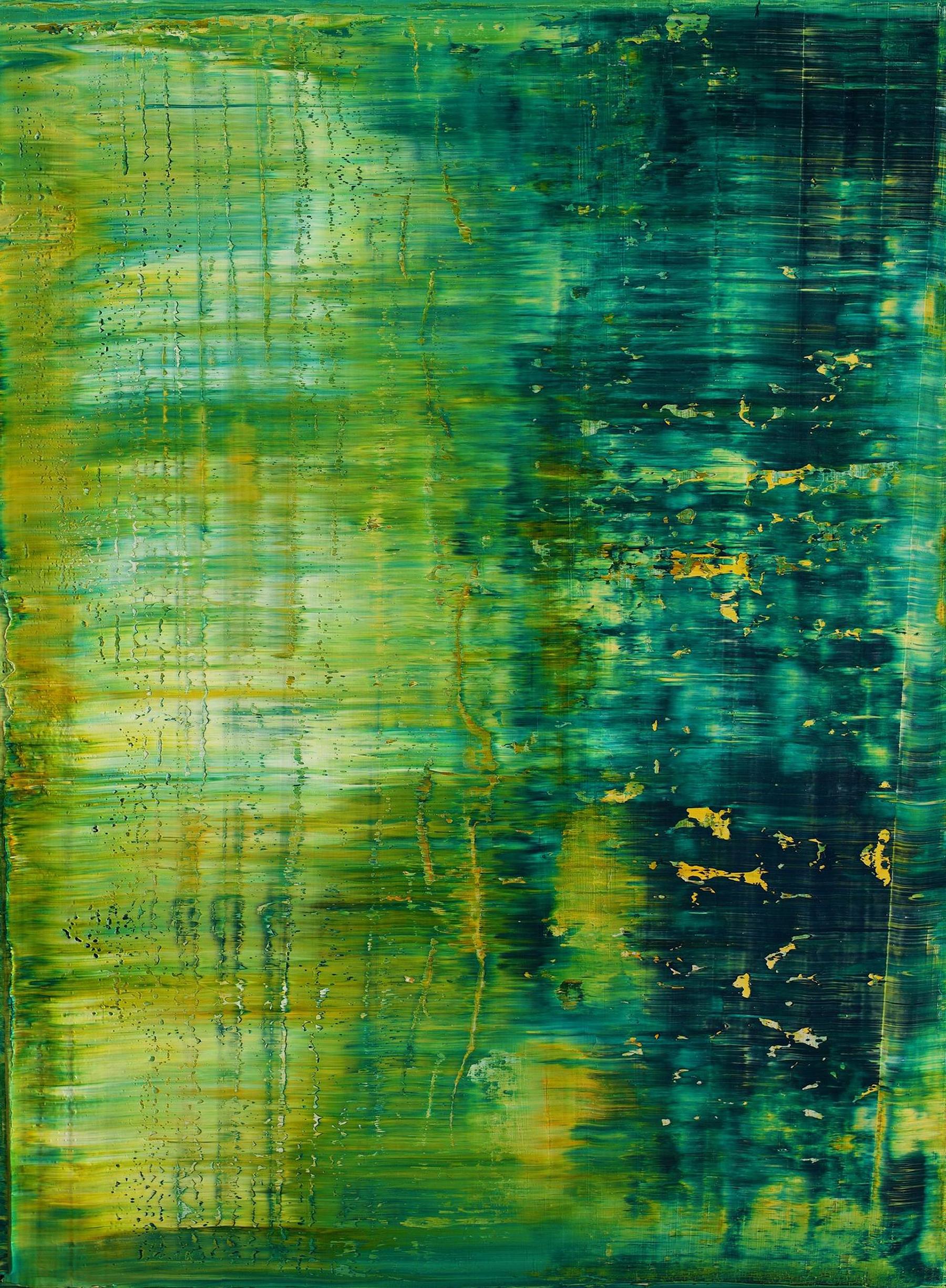 Abstract Painting Harry James Moody - Affiche abstraite vert n°490