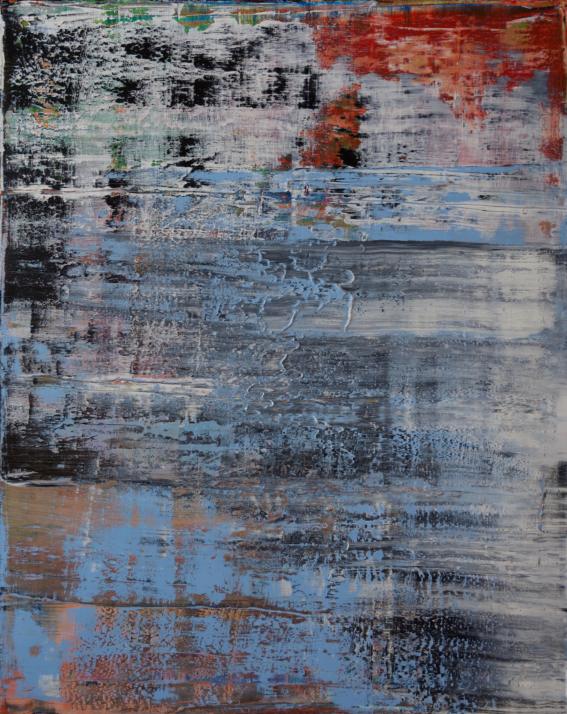 Abstract Painting di Harry James Moody - Arte contemporanea tedesca di Harry Moody - Astratto con cielo blu n°389