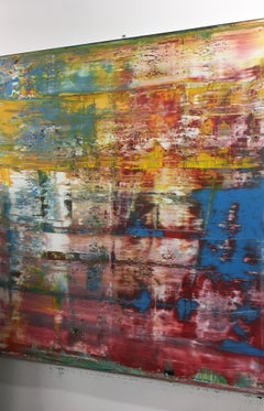 Large abstract blue red #349