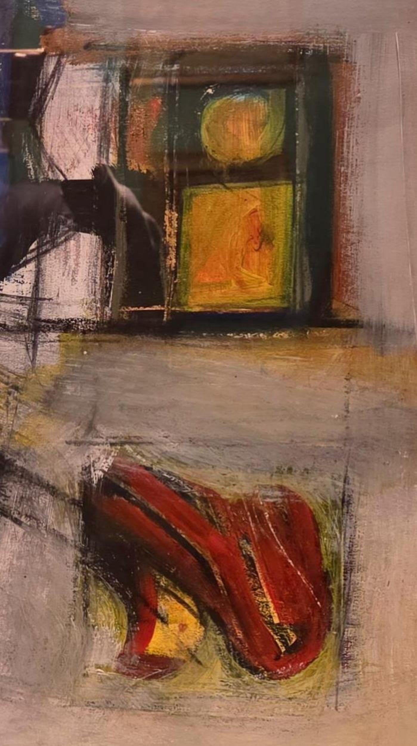 Abstrakt (Schwarz), Abstract Painting, von Harry Nadler