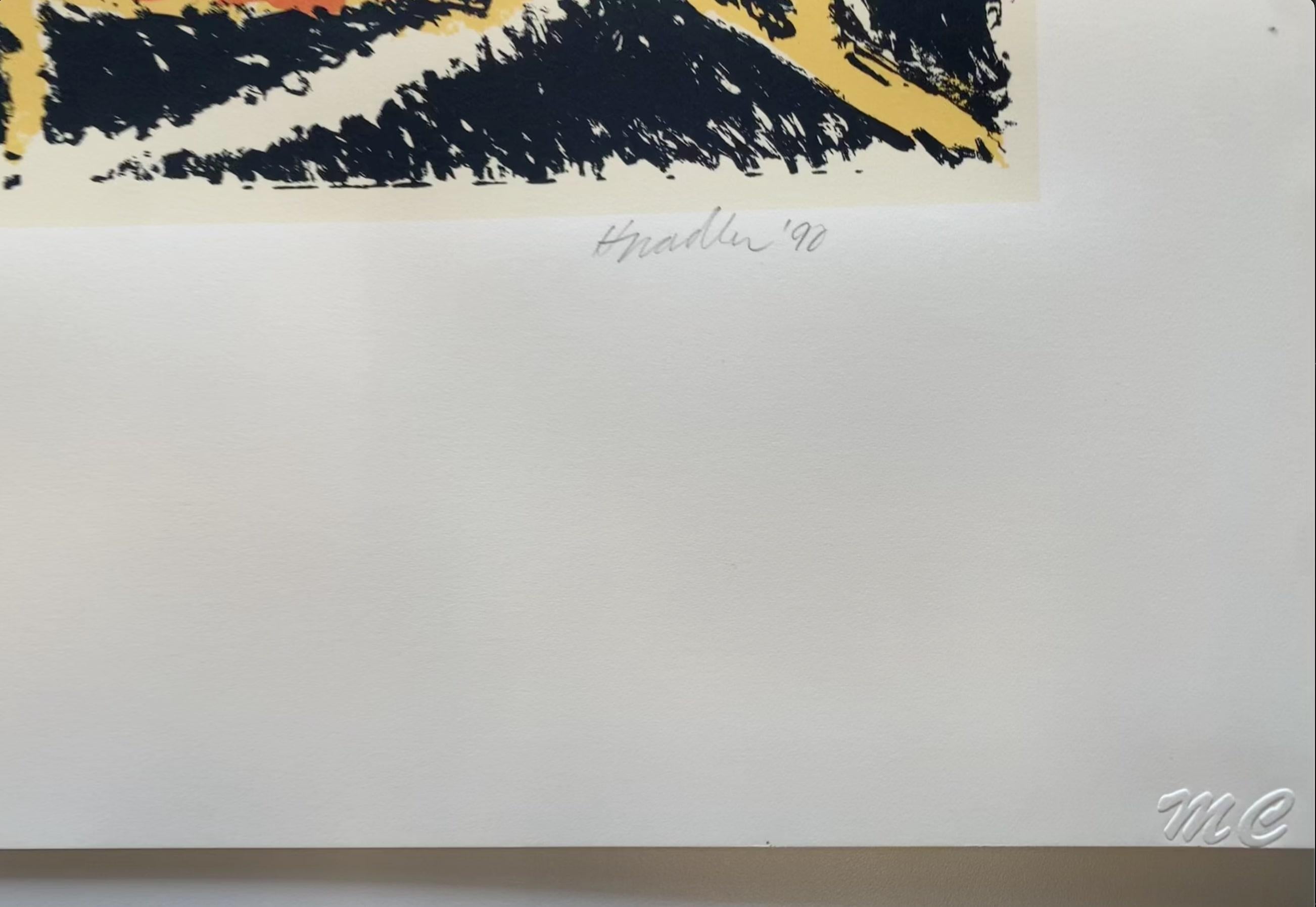 Untitled, 1990 by Harry Nadler (abstract blue and white forms) For Sale 3