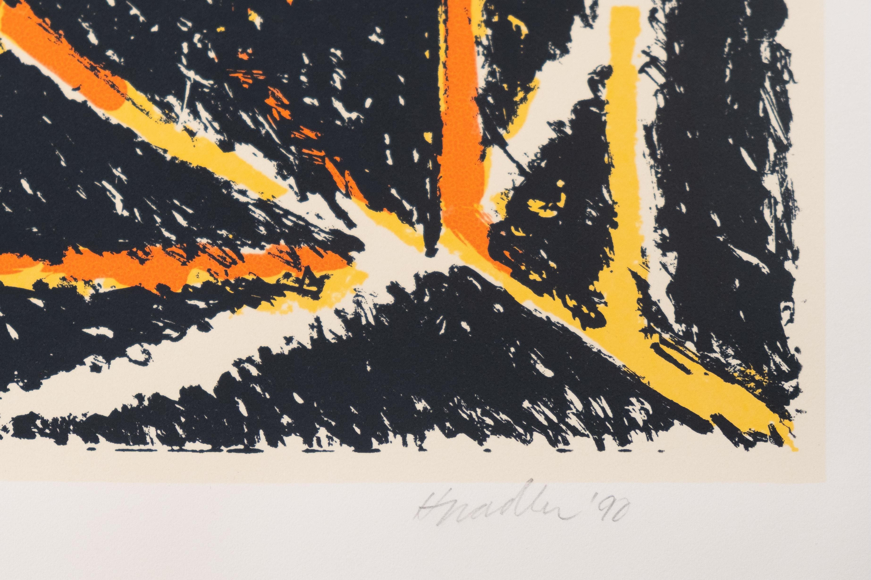 Sans titre, 1990 par Harry Nadler (formes bleues et blanches abstraites) en vente 3