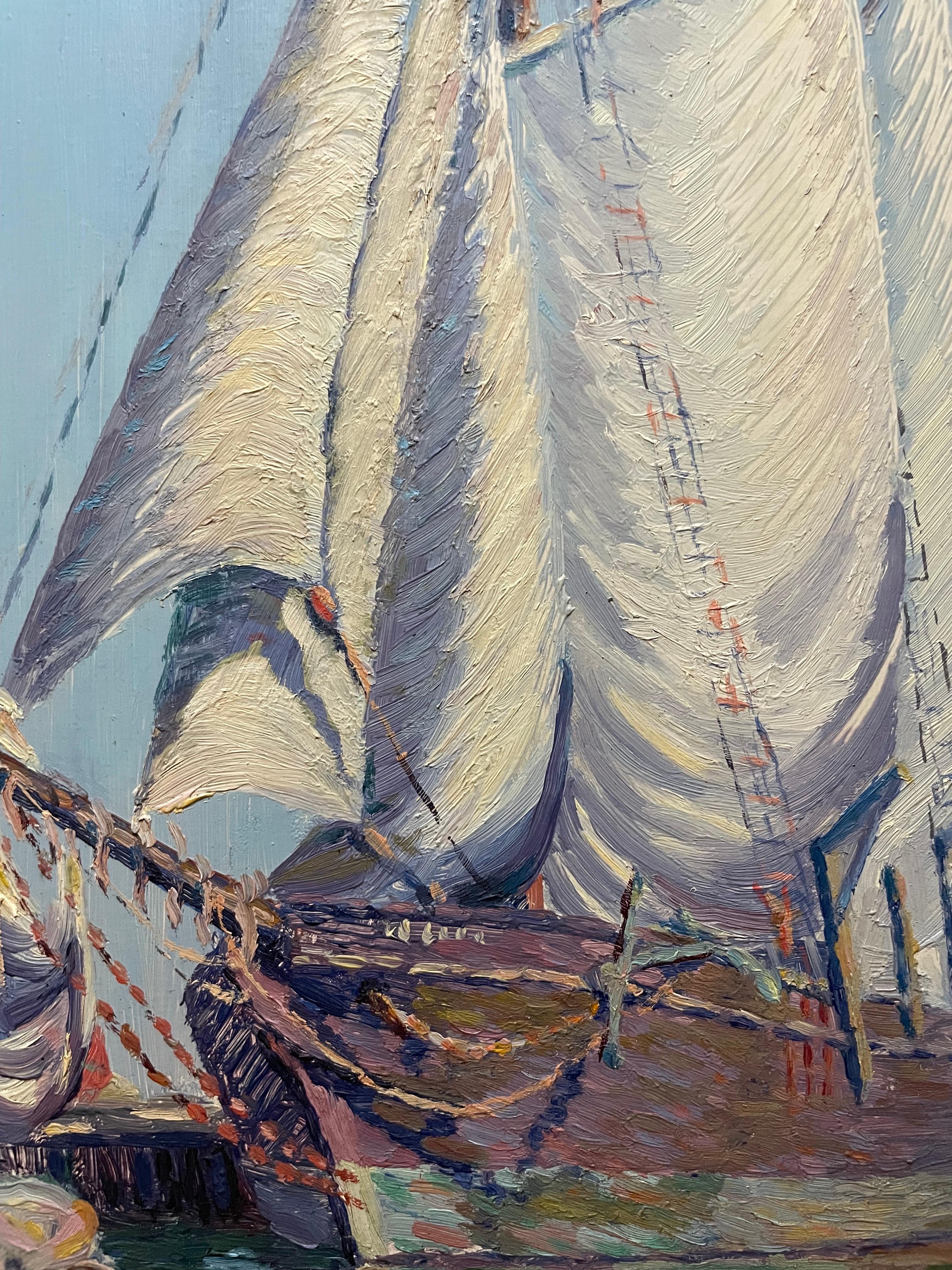 Amerikanisch-impressionistische Boote, Walfangsstipendiat, New Bedford, Massachusetts   (Impressionismus), Painting, von Harry Neyland