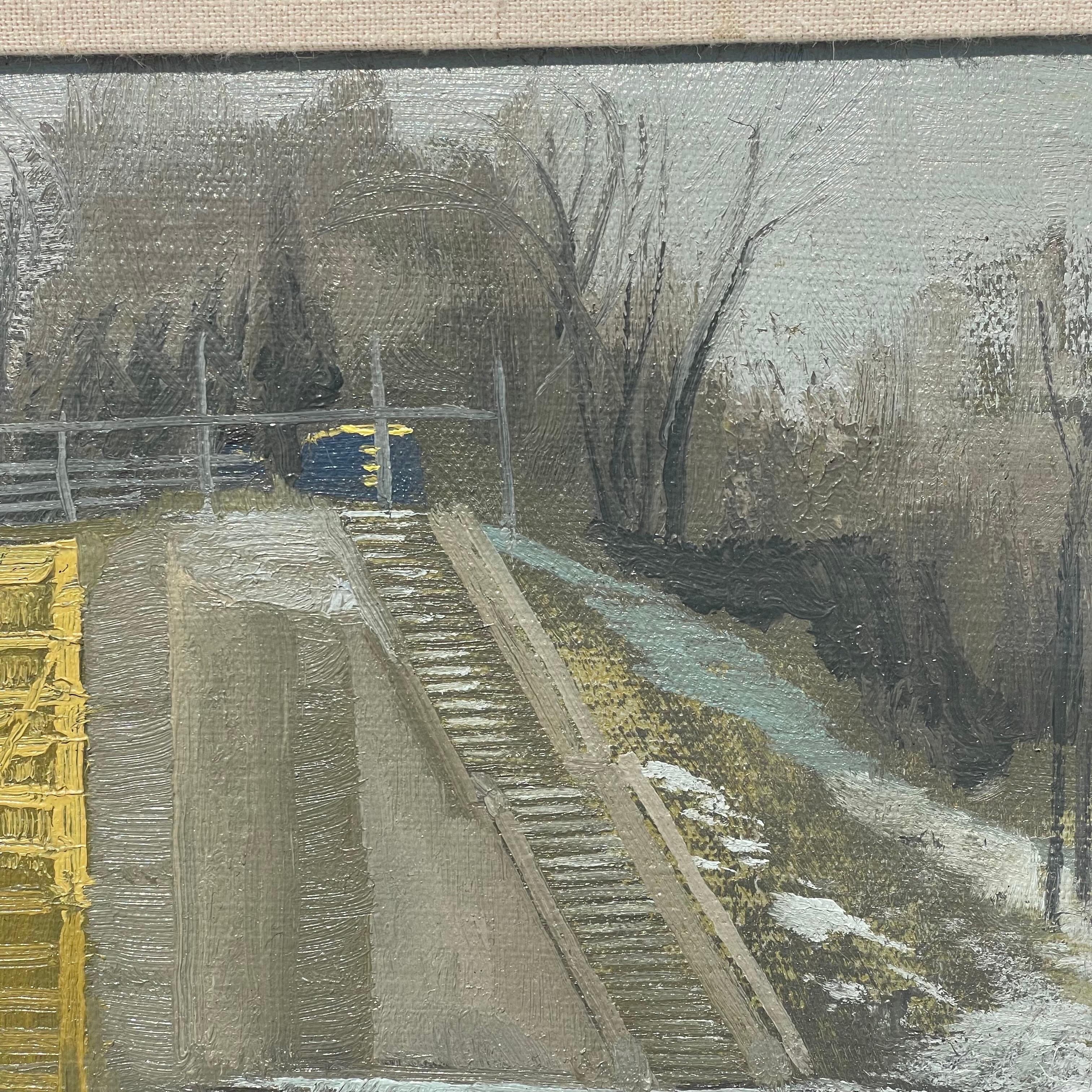 Harry Orlyk, b.1947, Landscape Oil Painting, River Locks, Dated 1986 For Sale 1