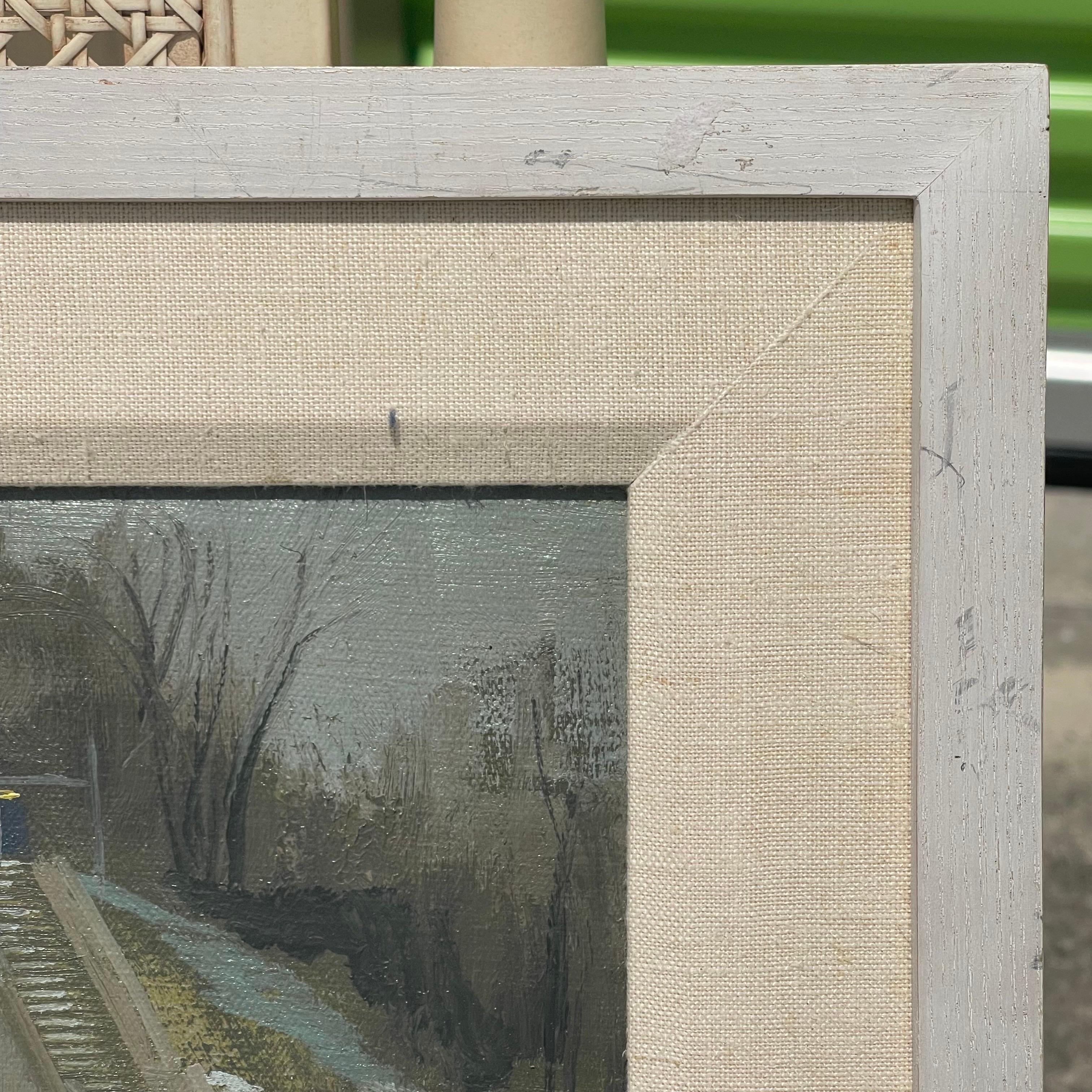 Harry Orlyk, b.1947, Landscape Oil Painting, River Locks, Dated 1986 For Sale 4