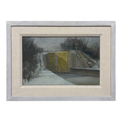 Harry Orlyk, b.1947, Landscape Oil Painting, River Locks, Dated 1986