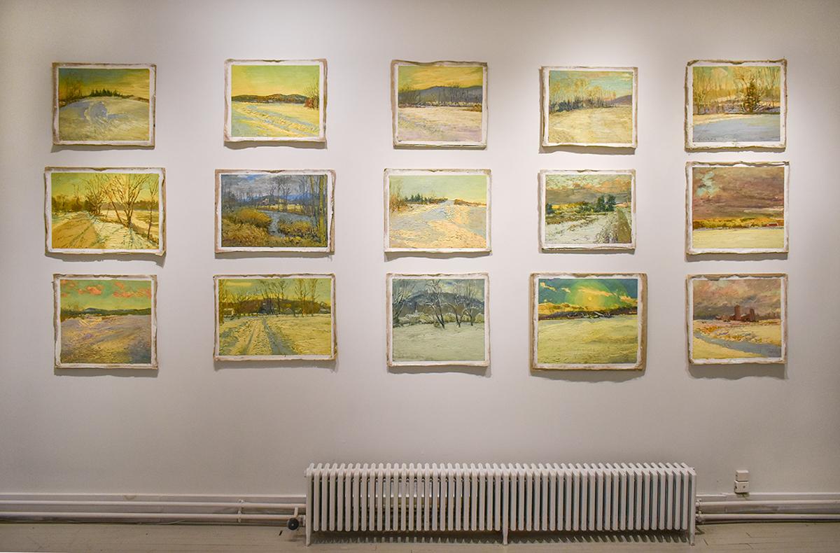 5540 Día de Año Nuevo: Pintura impresionista de paisaje al aire libre sobre lino en venta 2