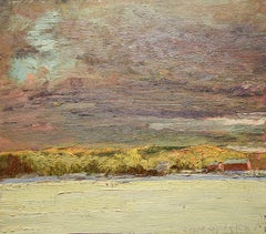 #5547 Storm Passing Near: Impressionist En Plein Air Landscape Painting on Linen