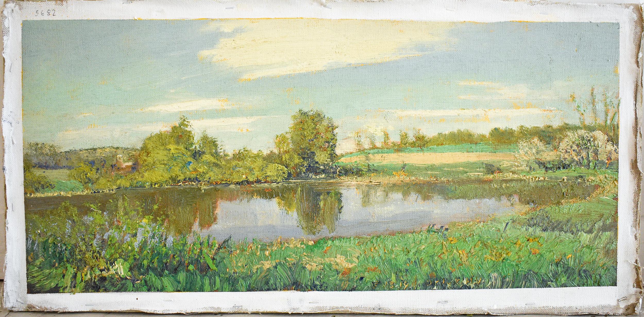 #5682 McKernon Road: Impressionistisches Sommerlandschaftsgemälde En Plein Air  – Painting von Harry Orlyk