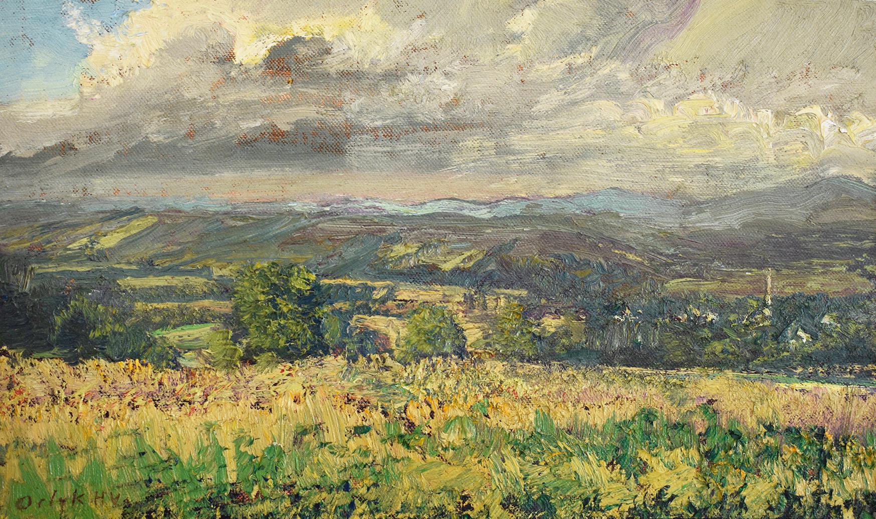 Vue de Saw Hill #5700 : peinture impressionniste de paysage en plein air 